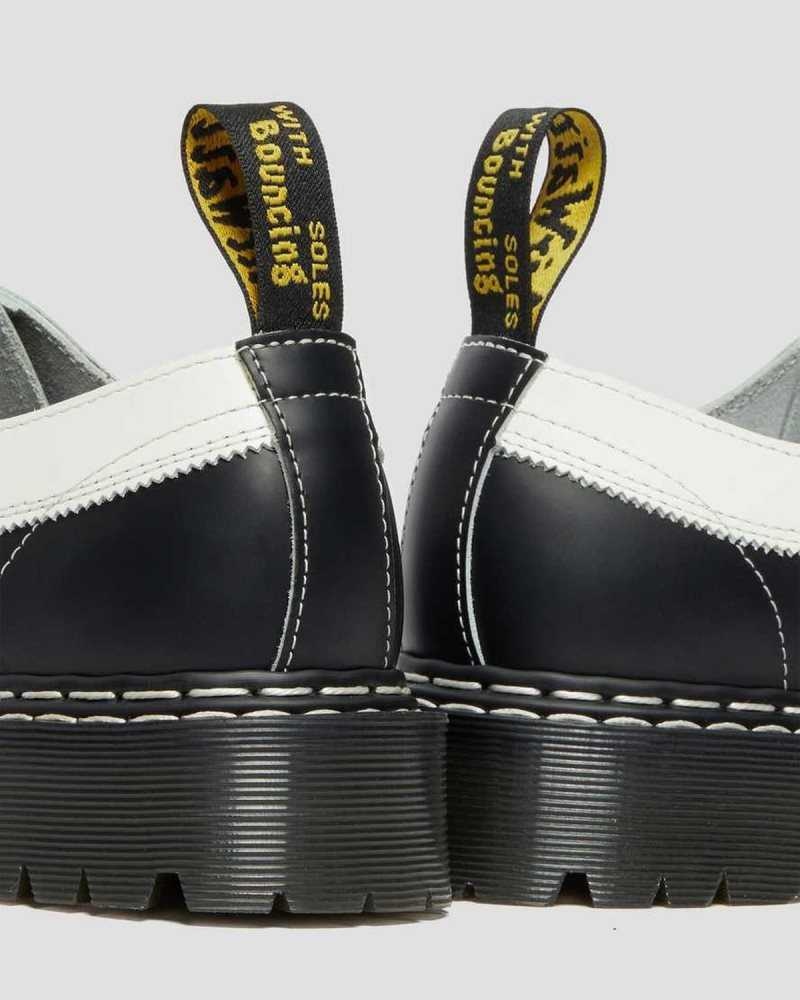 Dr Martens 1461 Bex Smooth Contrast Lær Oxford Shoes Oxford Sko Herre Svarte Hvite | GBKQT0163