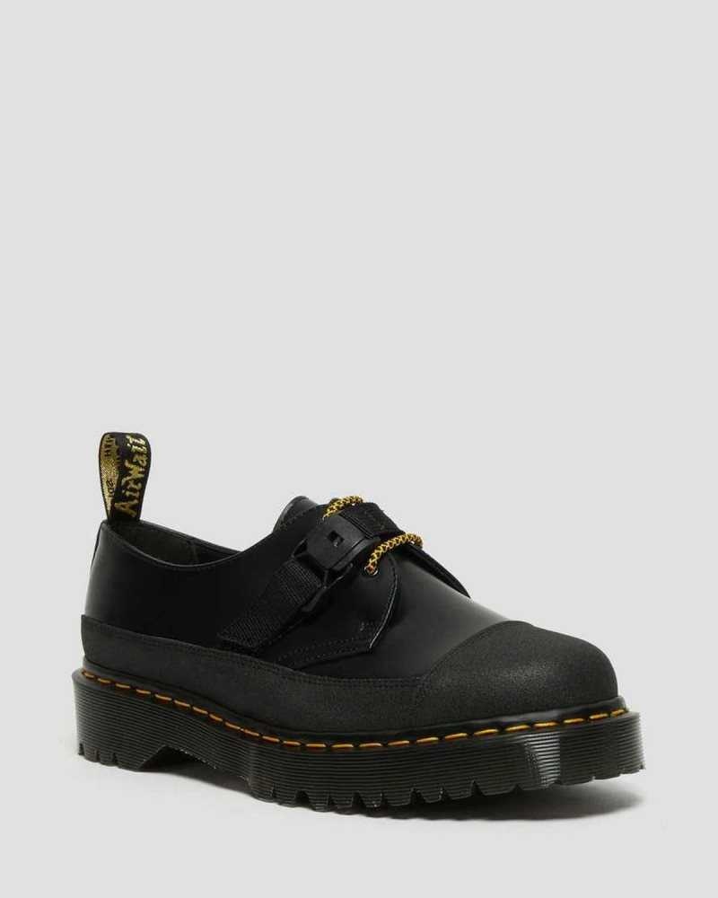 Dr Martens 1461 Bex Tech Smooth Lær Oxford Shoes Made In England Dame Svarte | IDBUL2417