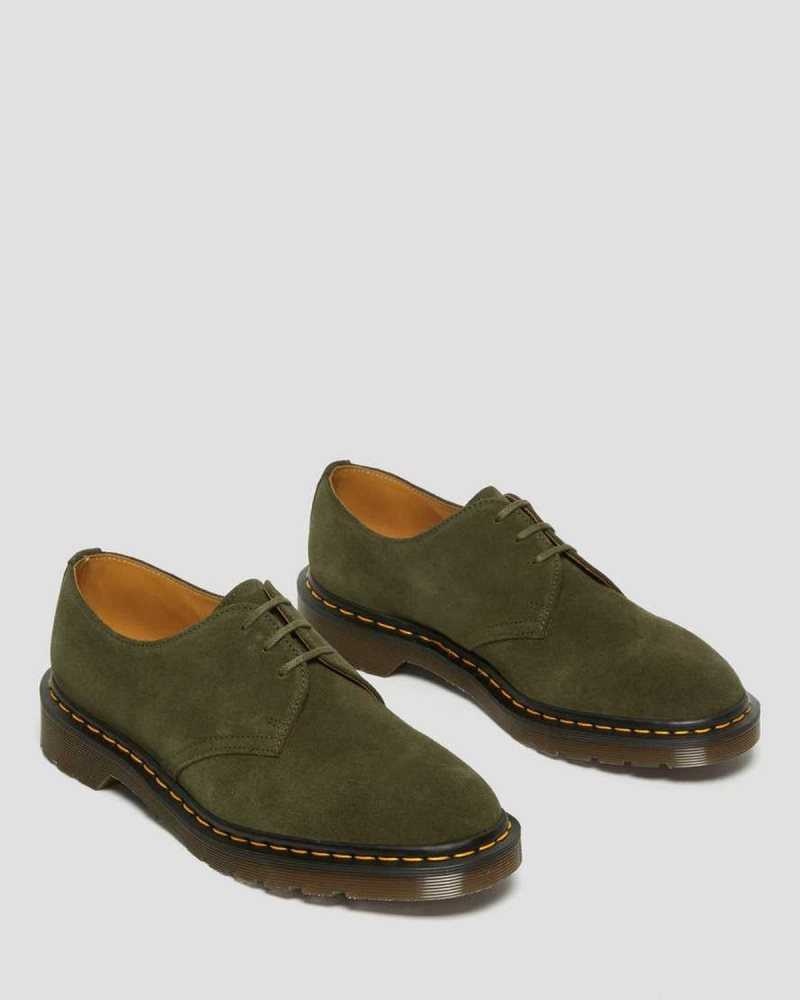 Dr Martens 1461 Buck Semsket Skinn Oxford Shoes Oxford Sko Herre Grønn | EHLBO2519