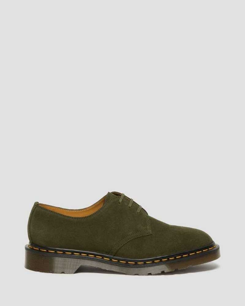 Dr Martens 1461 Buck Semsket Skinn Oxford Shoes Oxford Sko Herre Grønn | EHLBO2519