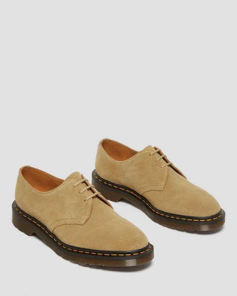 Dr Martens 1461 Buck Semsket Skinn Oxford Shoes Made In England Herre Beige | SBAXC7136