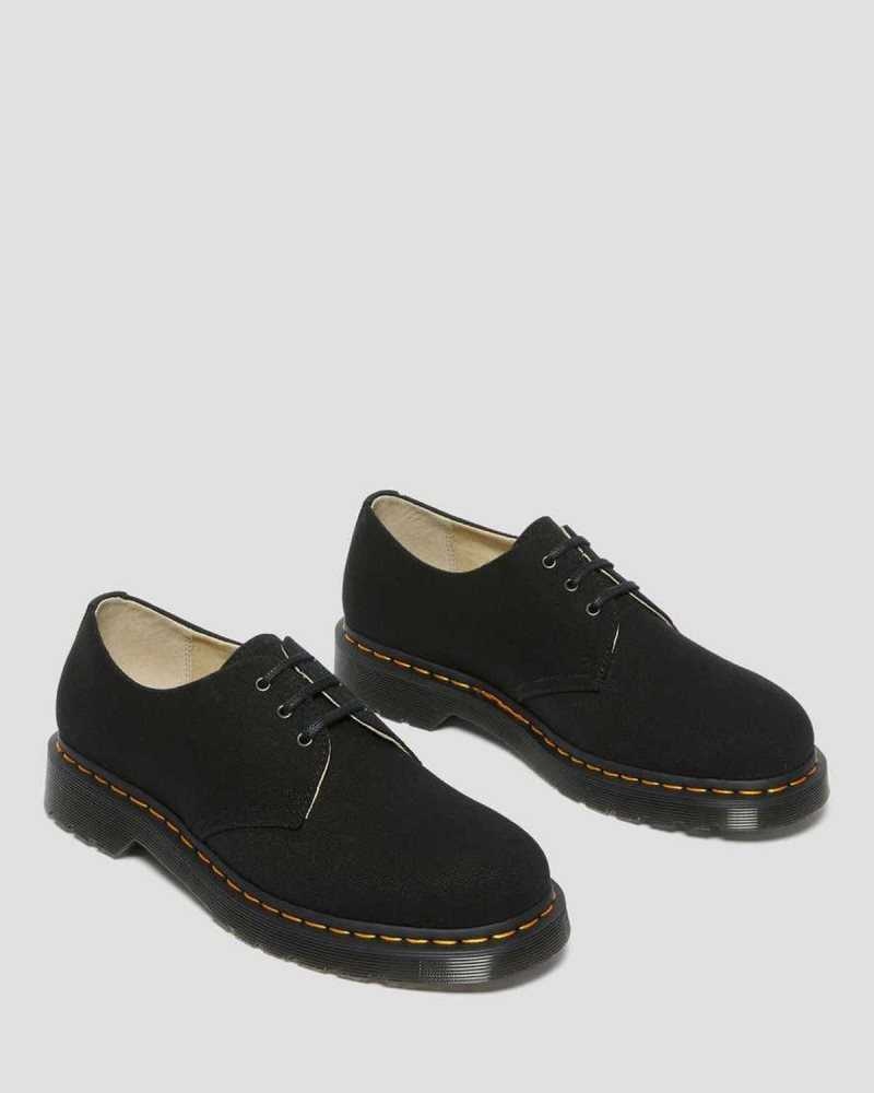 Dr Martens 1461 Canvas Oxford Shoes Fritidsstøvler Dame Svarte | WFHTL3702