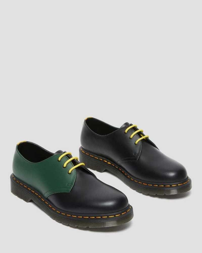 Dr Martens 1461 Contrast Smooth Lær Oxford Shoes Oxford Sko Dame Svarte | VGSDY7104