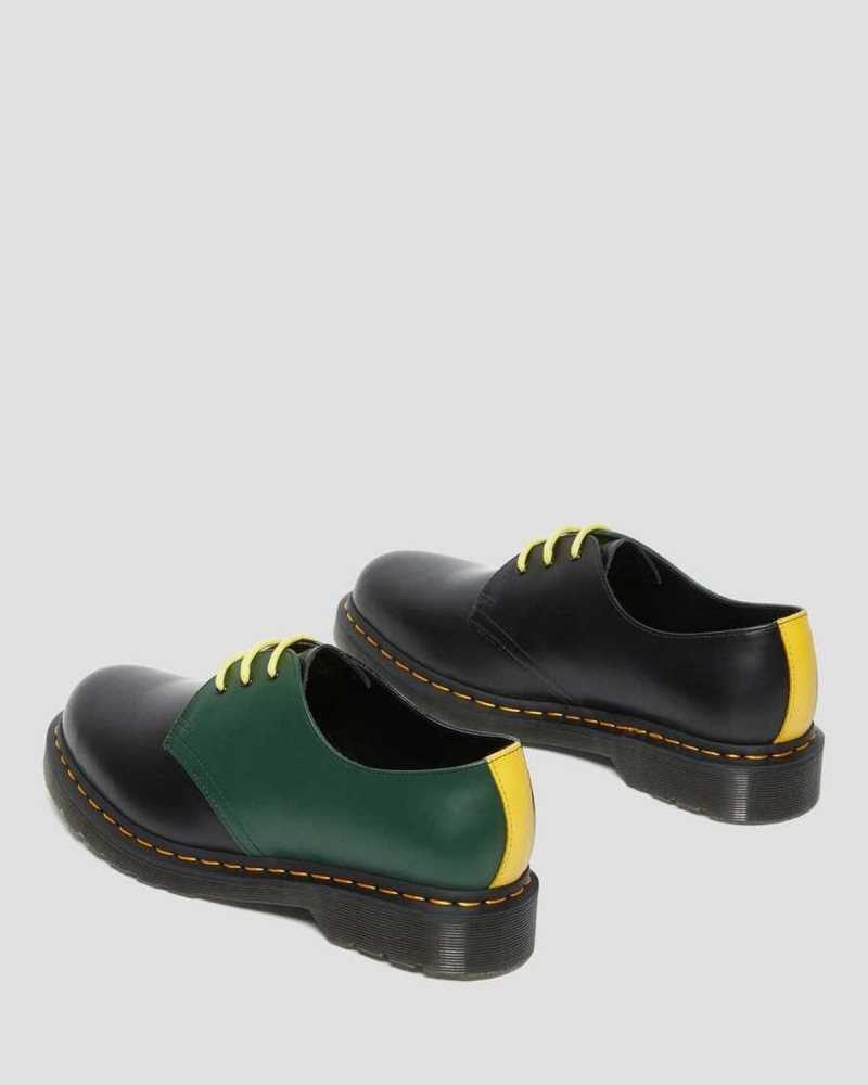 Dr Martens 1461 Contrast Smooth Lær Oxford Shoes Oxford Sko Dame Svarte | VGSDY7104