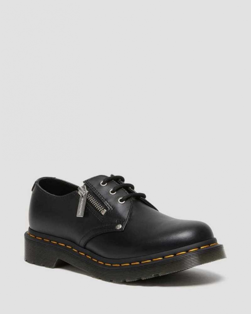 Dr Martens 1461 Double Zip Lær Oxford Shoes Originals Sko Dame Svarte | UQBRO8965