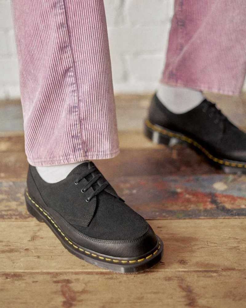 Dr Martens 1461 Guard Lær Blonder Up Boots Oxford Sko Herre Svarte | NCZMH9341