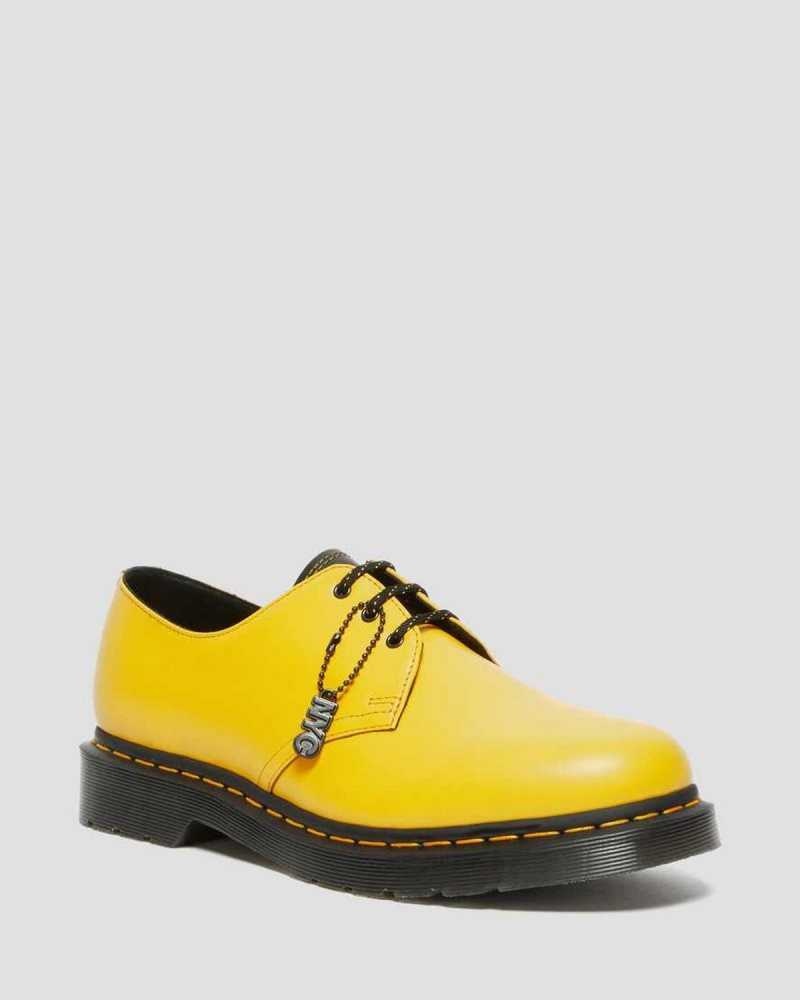 Dr Martens 1461 New York City Smooth Lær Oxford Shoes Originals Sko Dame Gul | GJEOQ4312