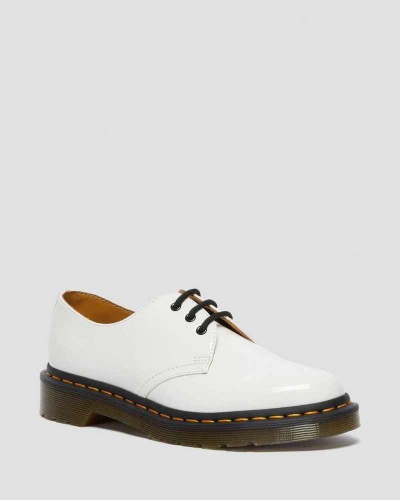 Dr Martens 1461 Patent Lær Oxford Shoes Oxford Sko Dame Hvite | QRLWY7964