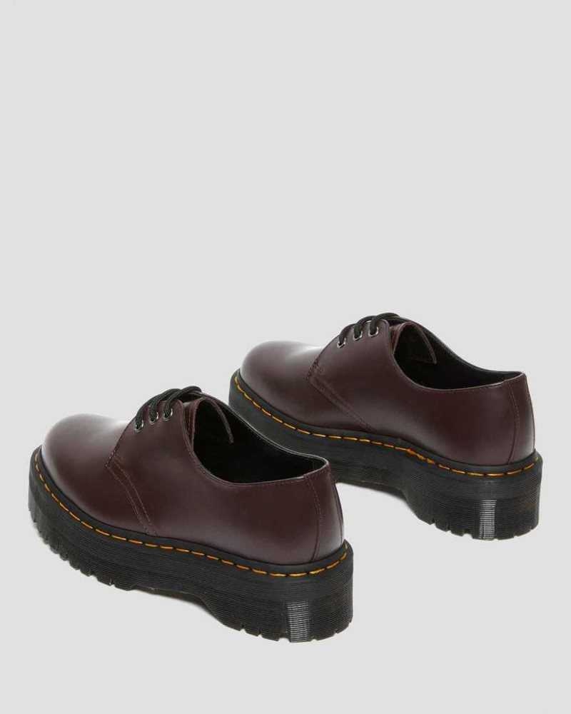 Dr Martens 1461 Smooth Lær Platform Shoes Oxford Sko Dame Burgunder | GXMSV6893