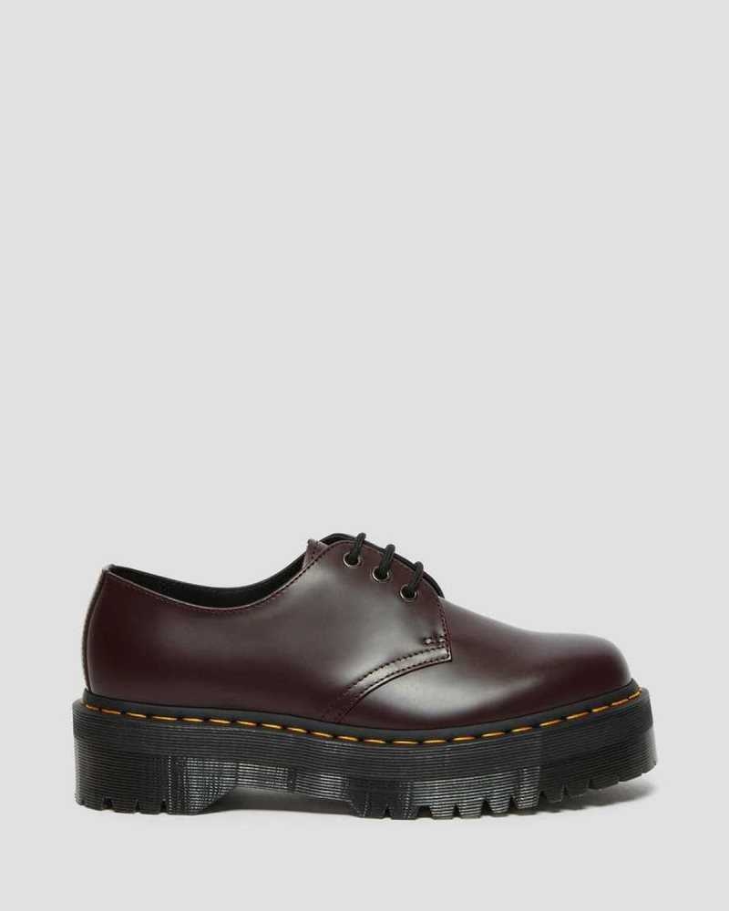 Dr Martens 1461 Smooth Lær Platform Shoes Oxford Sko Dame Burgunder | GXMSV6893