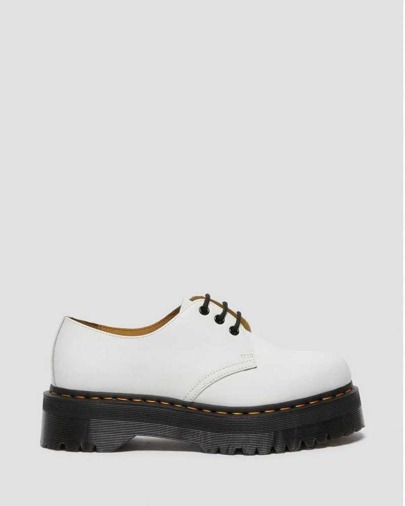 Dr Martens 1461 Smooth Lær Platform Shoes Oxford Sko Herre Hvite | XYVEK0759