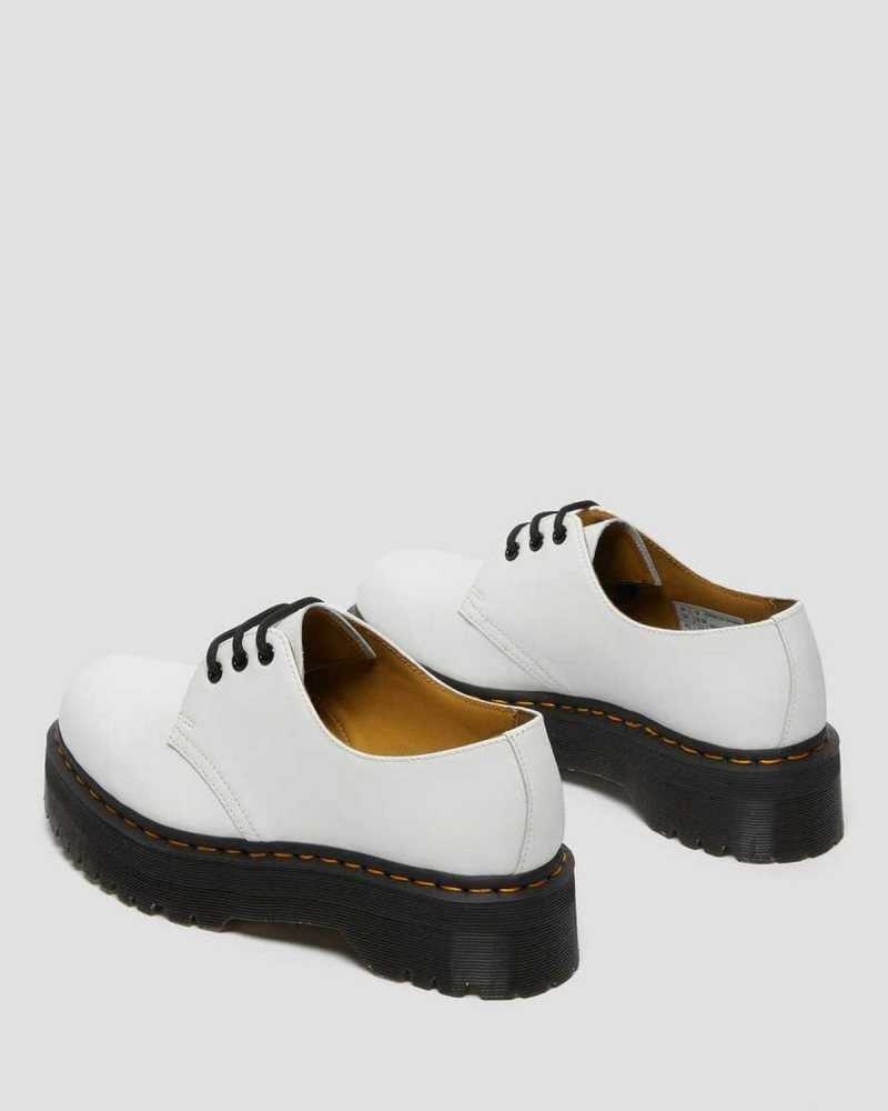 Dr Martens 1461 Smooth Lær Platform Shoes Oxford Sko Dame Hvite | JUPWZ8204