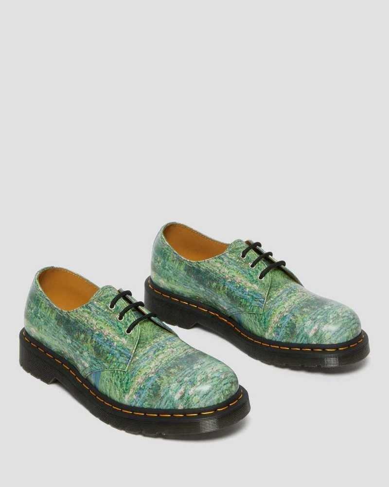 Dr Martens 1461 The National Gallery Monet Oxford Shoes Originals Sko Dame Grønn | FIYCH0983