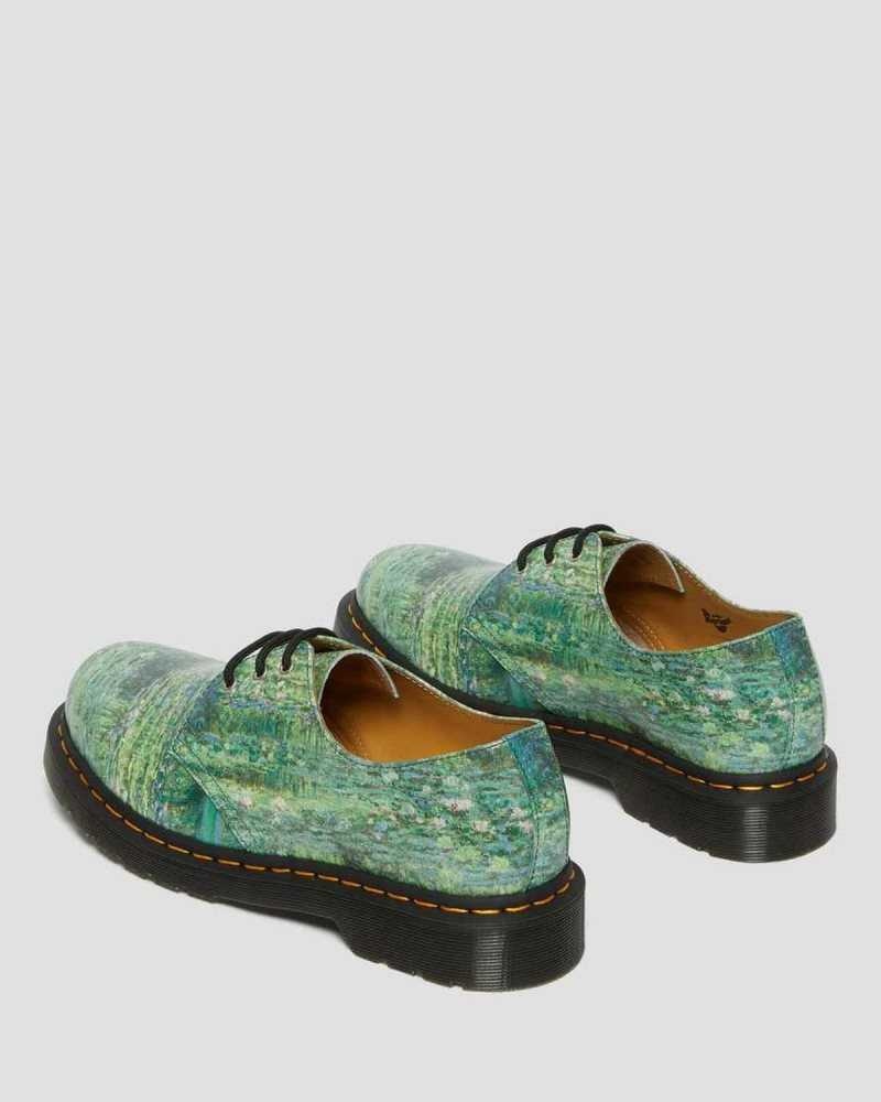 Dr Martens 1461 The National Gallery Monet Oxford Shoes Originals Sko Dame Grønn | FIYCH0983