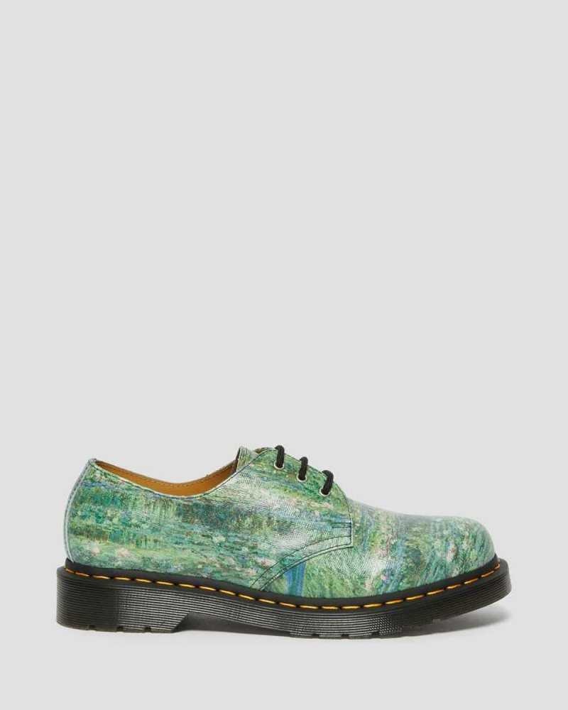 Dr Martens 1461 The National Gallery Monet Oxford Shoes Originals Sko Dame Grønn | FIYCH0983