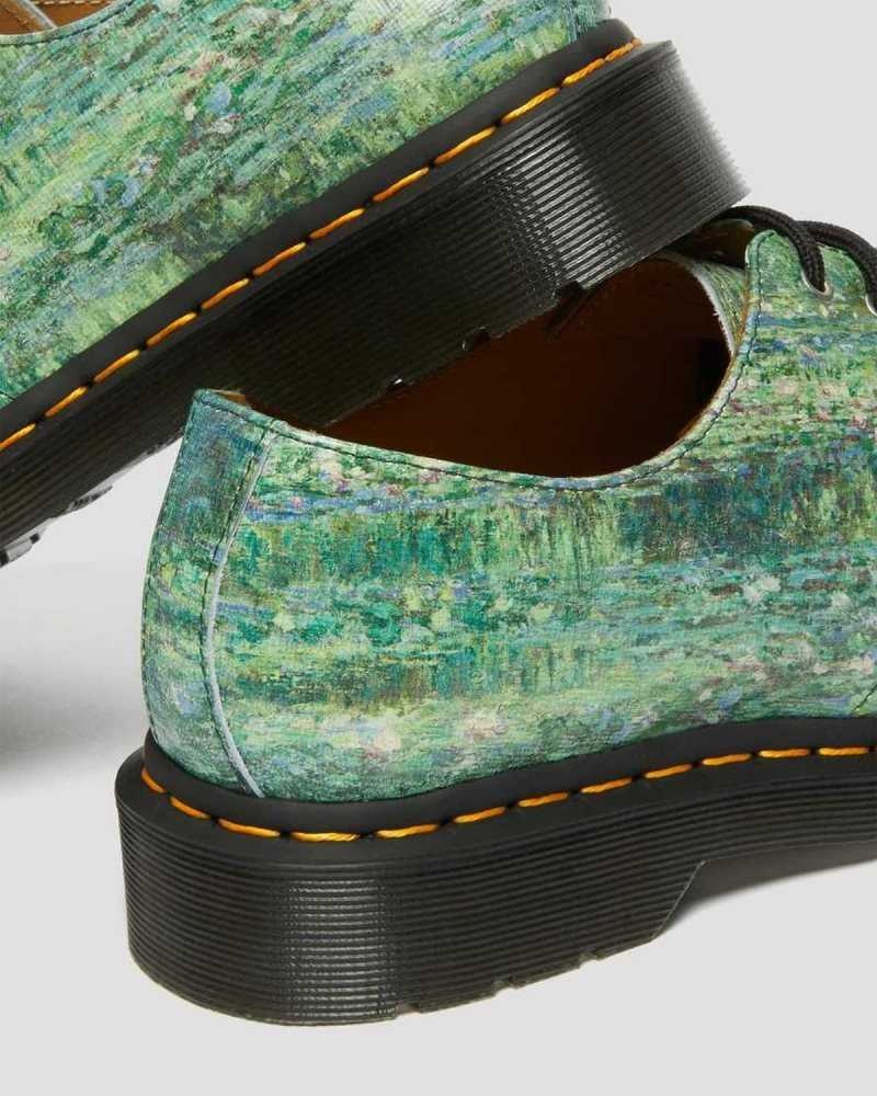 Dr Martens 1461 The National Gallery Monet Oxford Shoes Originals Sko Dame Grønn | FIYCH0983