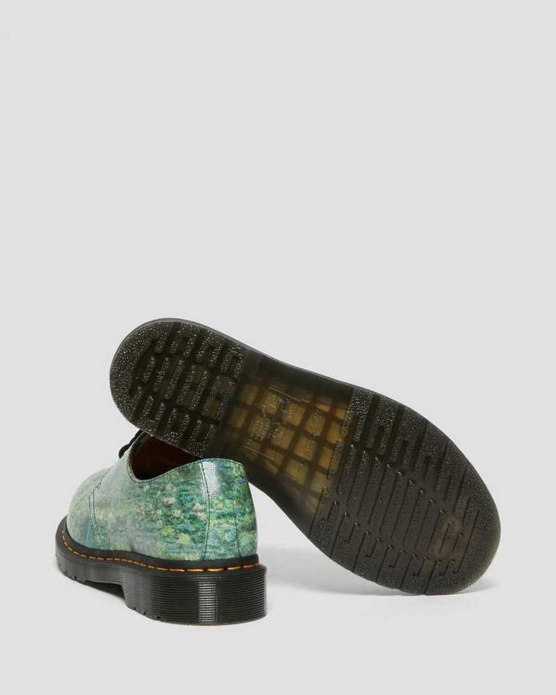 Dr Martens 1461 The National Gallery Monet Oxford Shoes Originals Sko Dame Grønn | FIYCH0983