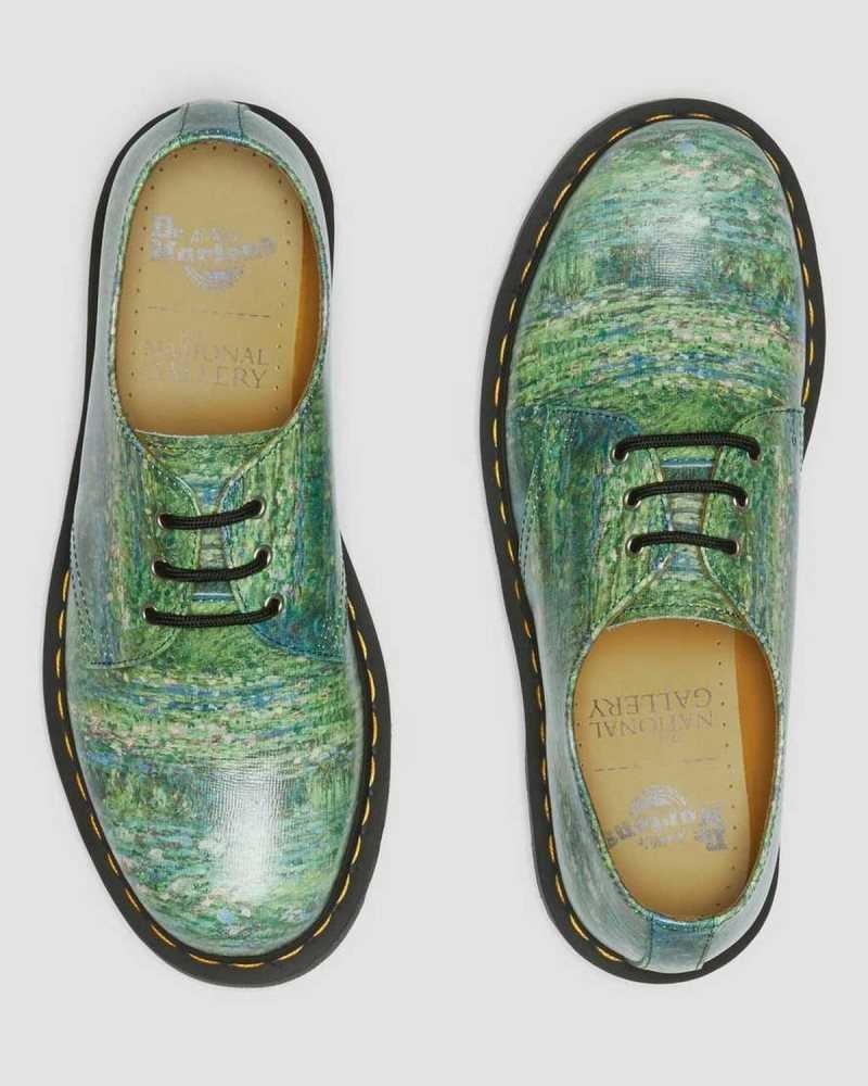 Dr Martens 1461 The National Gallery Monet Oxford Shoes Originals Sko Dame Grønn | FIYCH0983