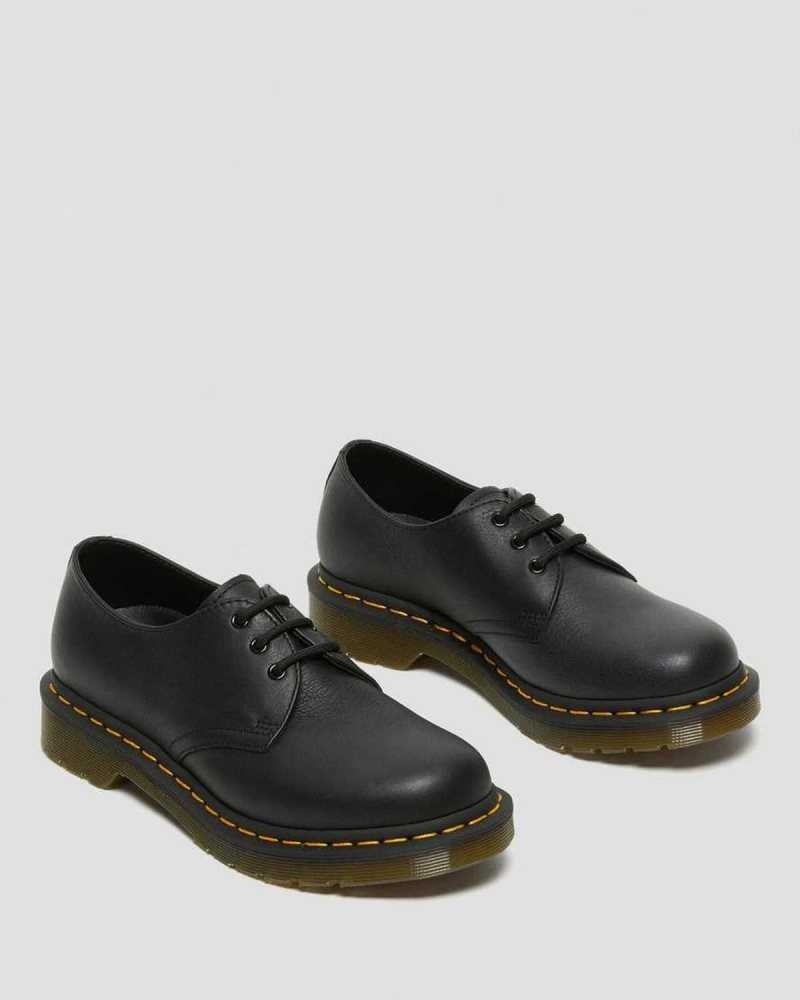 Dr Martens 1461 Virginia Lær Oxford Shoes Originals Sko Dame Svarte | QZJKR4862