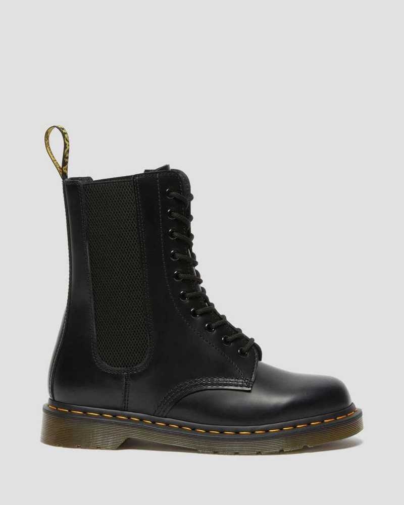 Dr Martens 1490 Harper Lær Blonder Up Boots Støvler Herre Svarte | KVYSG4728