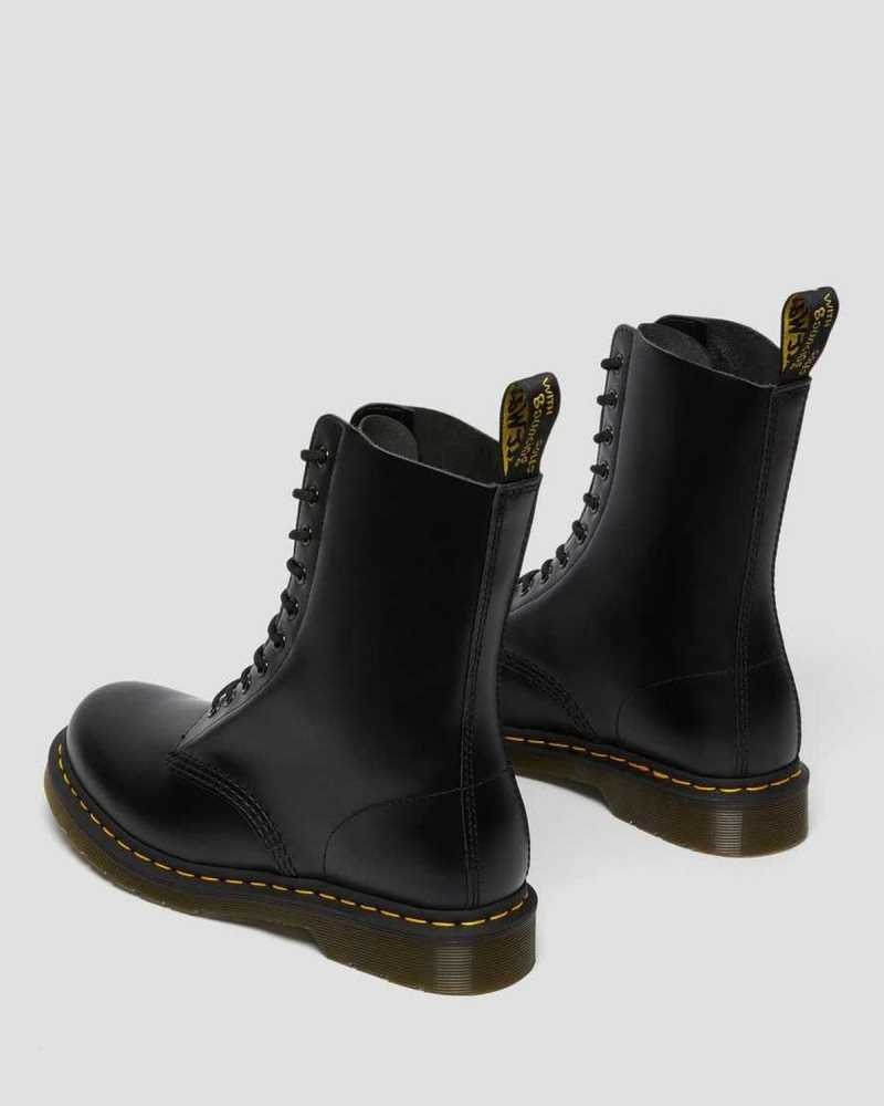 Dr Martens 1490 Smooth Lær Mid Calf Boots Støvler Dame Svarte | YKVHJ7240