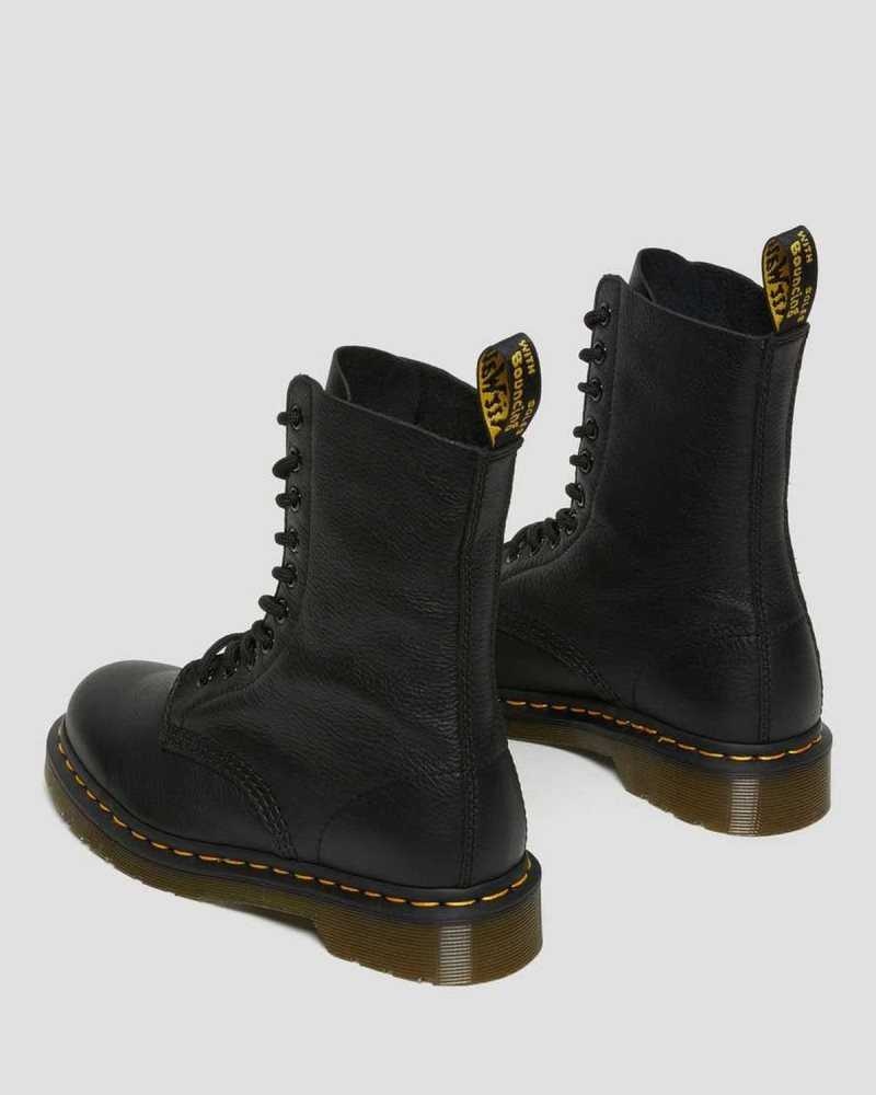 Dr Martens 1490 Virginia Lær Mid Calf Boots Støvler Dame Svarte | GRJQW6842