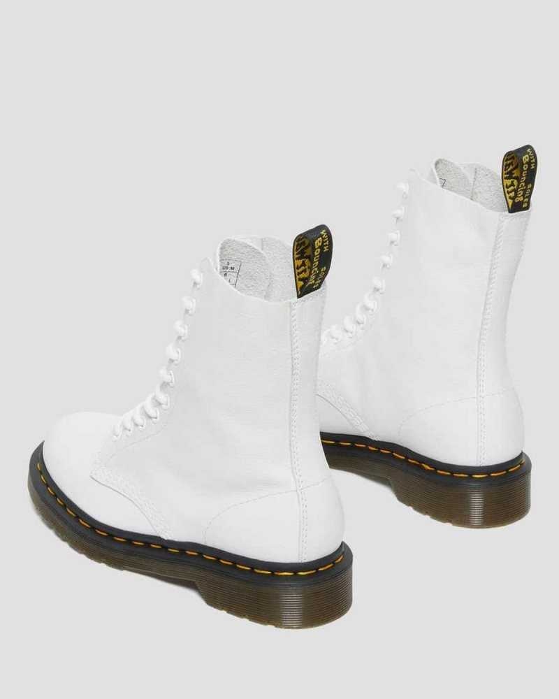 Dr Martens 1490 Virginia Lær Mid Calf Boots Støvler Dame Hvite | BJEYL7498