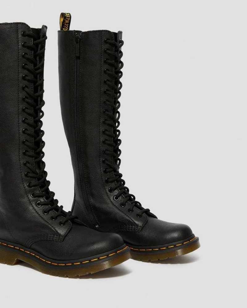 Dr Martens 1B60 Virginia Lær Knee High Boots Støvler Dame Svarte | RJAKB7593