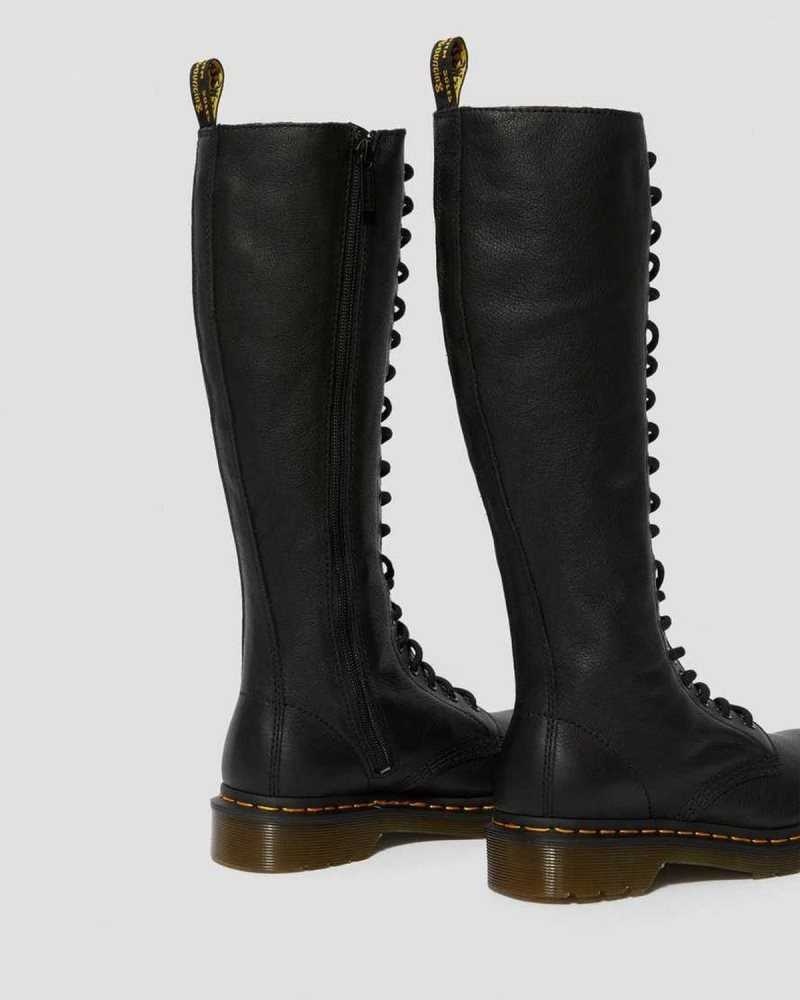 Dr Martens 1B60 Virginia Lær Knee High Boots Støvler Dame Svarte | RJAKB7593