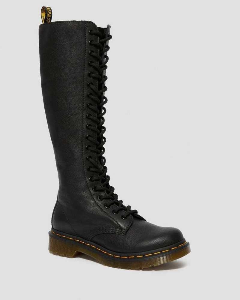 Dr Martens 1B60 Virginia Lær Knee High Boots Støvler Dame Svarte | RJAKB7593