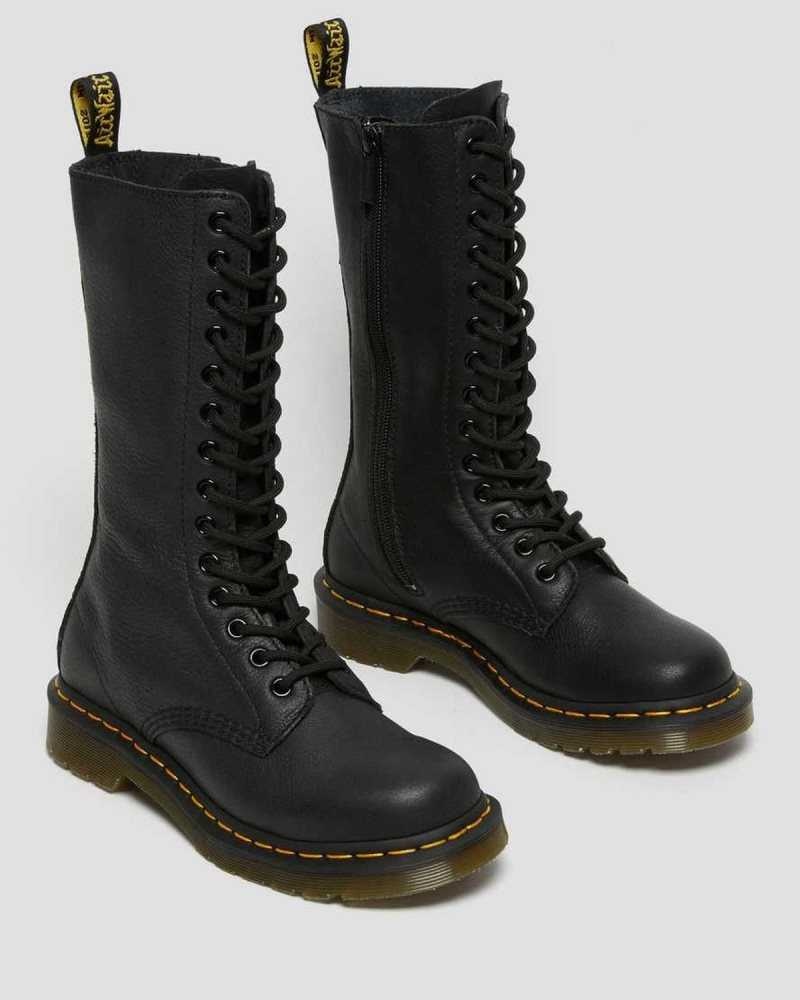 Dr Martens 1B99 Virginia Lær Mid Calf Boots Støvler Dame Svarte | TRQBZ0123