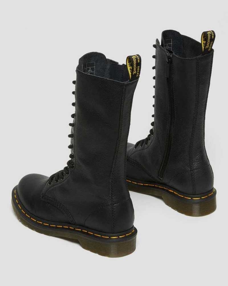 Dr Martens 1B99 Virginia Lær Mid Calf Boots Støvler Dame Svarte | TRQBZ0123