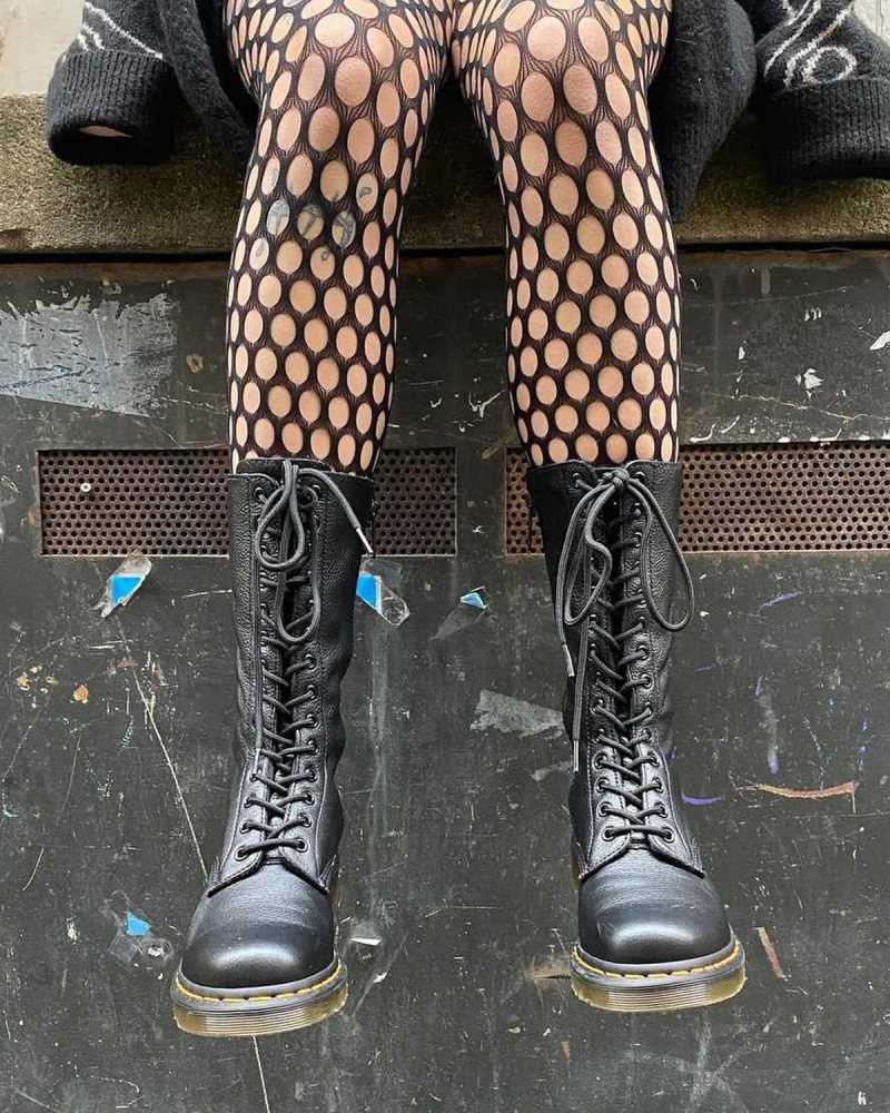 Dr Martens 1B99 Virginia Lær Mid Calf Boots Støvler Dame Svarte | TRQBZ0123