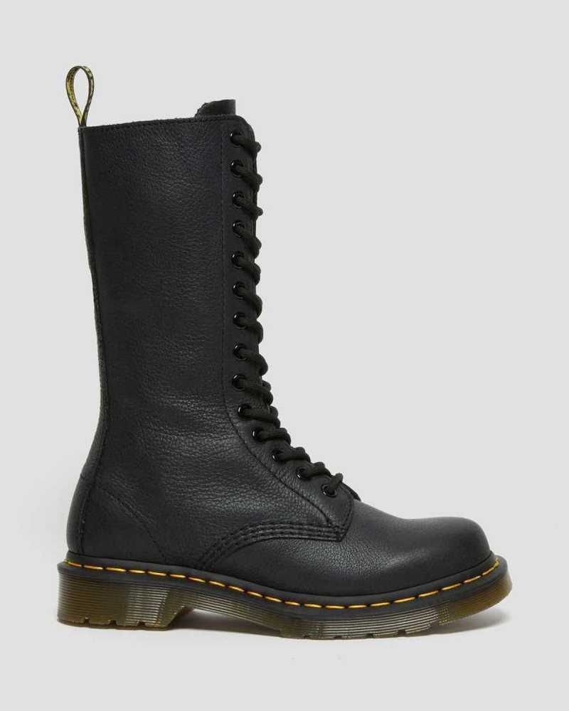 Dr Martens 1B99 Virginia Lær Mid Calf Boots Støvler Dame Svarte | TRQBZ0123