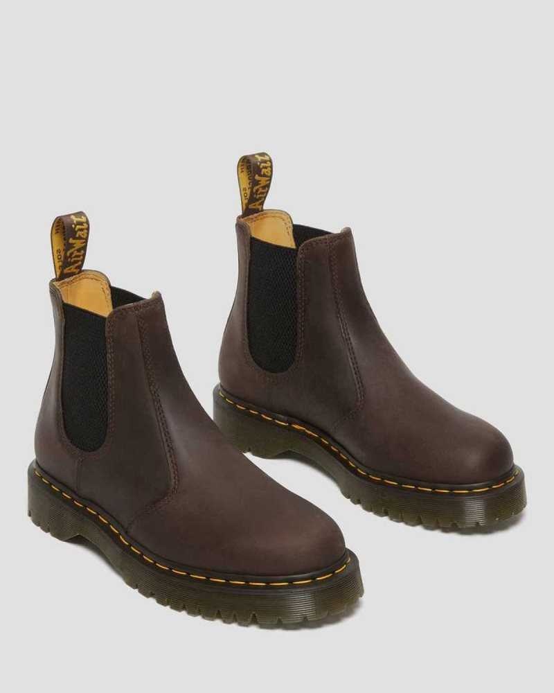 Dr Martens 2976 Bex Crazy Horse Chelsea Boots Platform Støvler Herre Mørke Brune | GMNRI7590