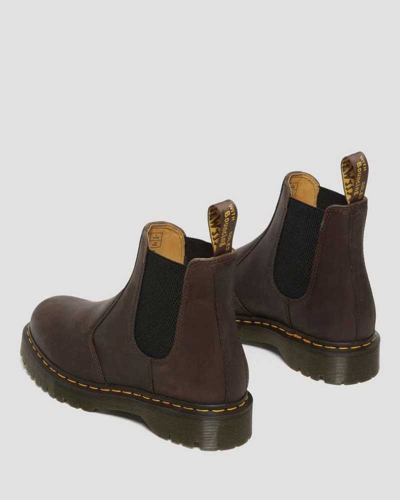 Dr Martens 2976 Bex Crazy Horse Chelsea Boots Platform Støvler Herre Mørke Brune | GMNRI7590