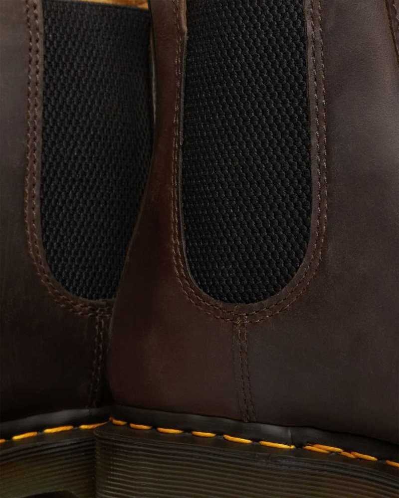 Dr Martens 2976 Bex Crazy Horse Chelsea Boots Platform Støvler Herre Mørke Brune | GMNRI7590