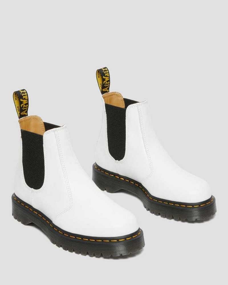 Dr Martens 2976 Bex Smooth Lær Chelsea Boots Støvler Dame Hvite | GMAKD7693