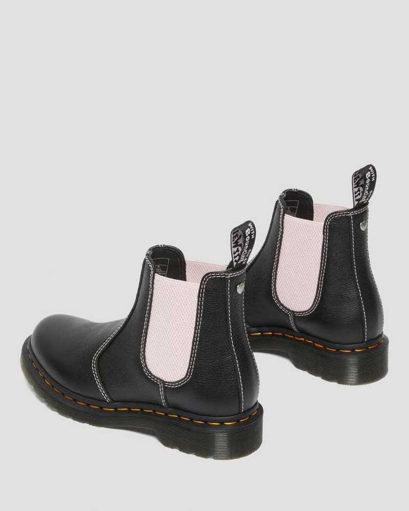 Dr Martens 2976 Contrast Lær Chelsea Boots Chelsea Støvler Dame Svarte | GOFEB6051