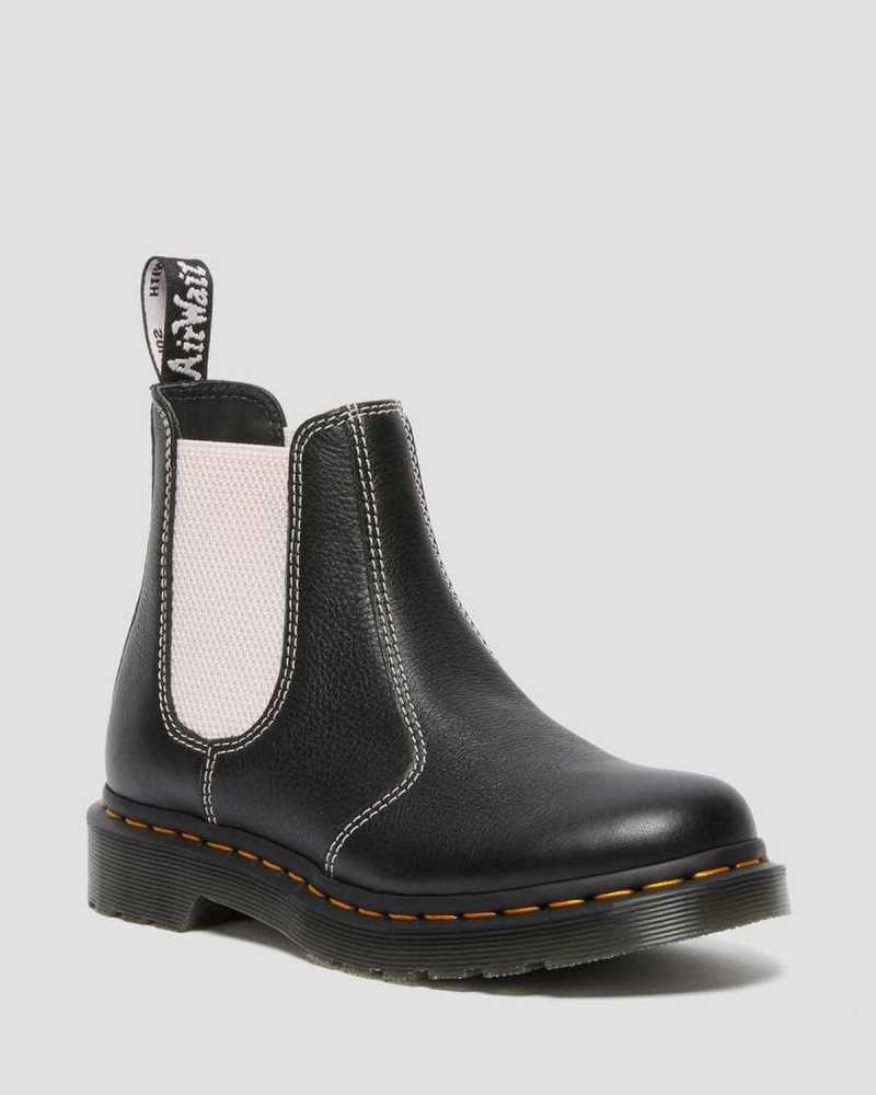 Dr Martens 2976 Contrast Lær Chelsea Boots Chelsea Støvler Dame Svarte | GOFEB6051