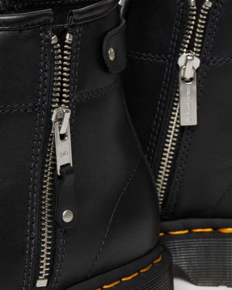 Dr Martens 2976 Double Zip Lær Chelsea Boots Chelsea Støvler Dame Svarte | HIBRP2304