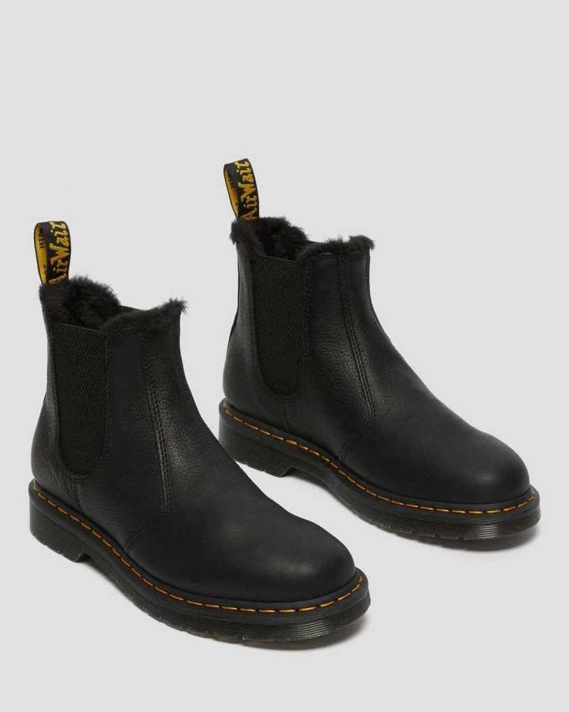 Dr Martens 2976 Faux Fur Forede Chelsea Boots Støvler Herre Svarte | CYQGH7436