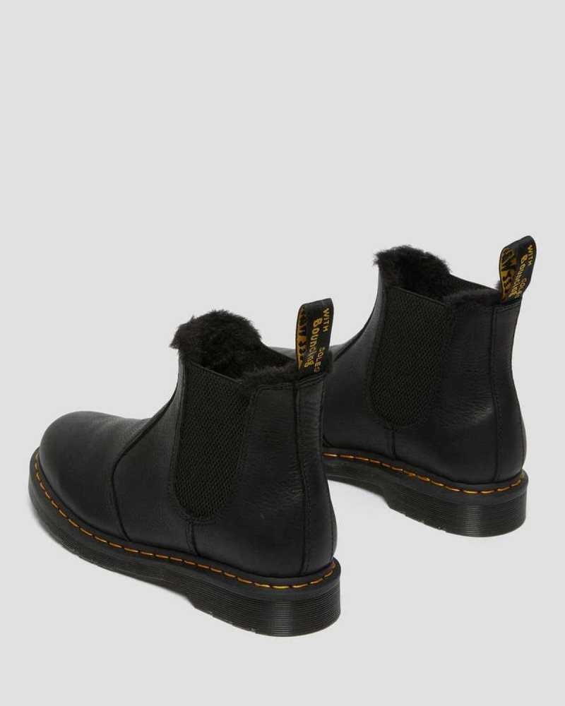 Dr Martens 2976 Faux Fur Forede Chelsea Boots Støvler Herre Svarte | CYQGH7436