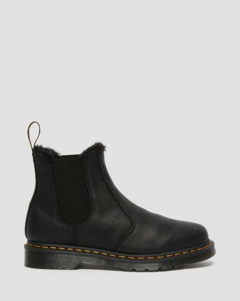 Dr Martens 2976 Faux Fur Forede Chelsea Boots Støvler Herre Svarte | CYQGH7436