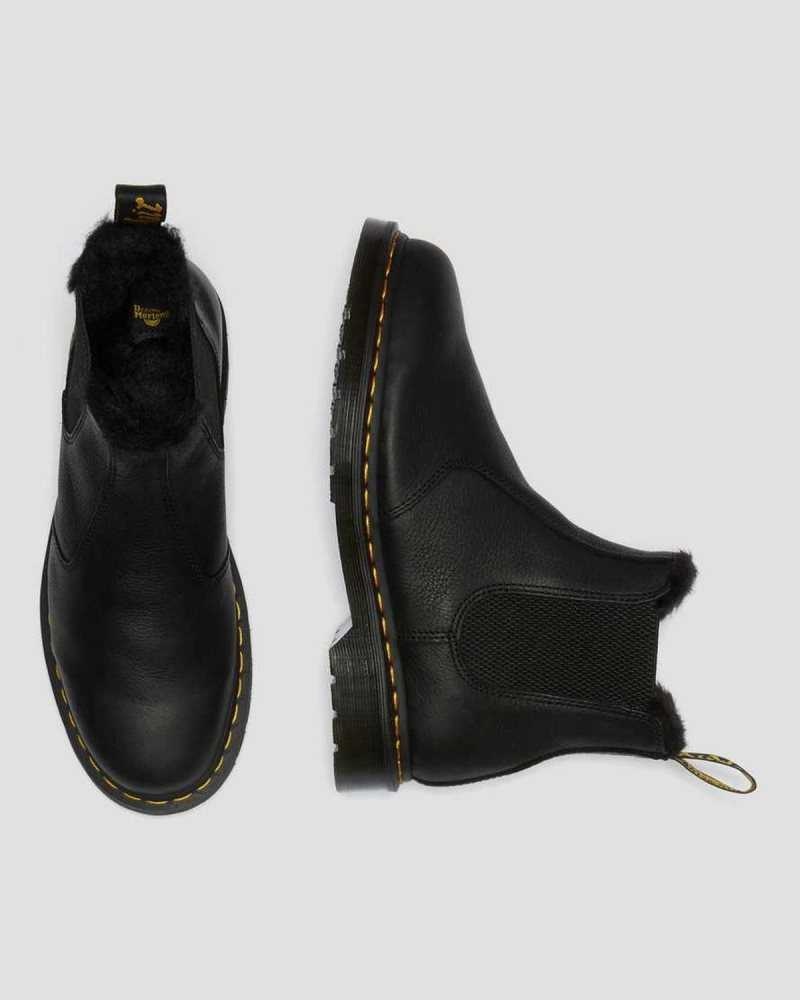 Dr Martens 2976 Faux Fur Forede Chelsea Boots Støvler Herre Svarte | CYQGH7436