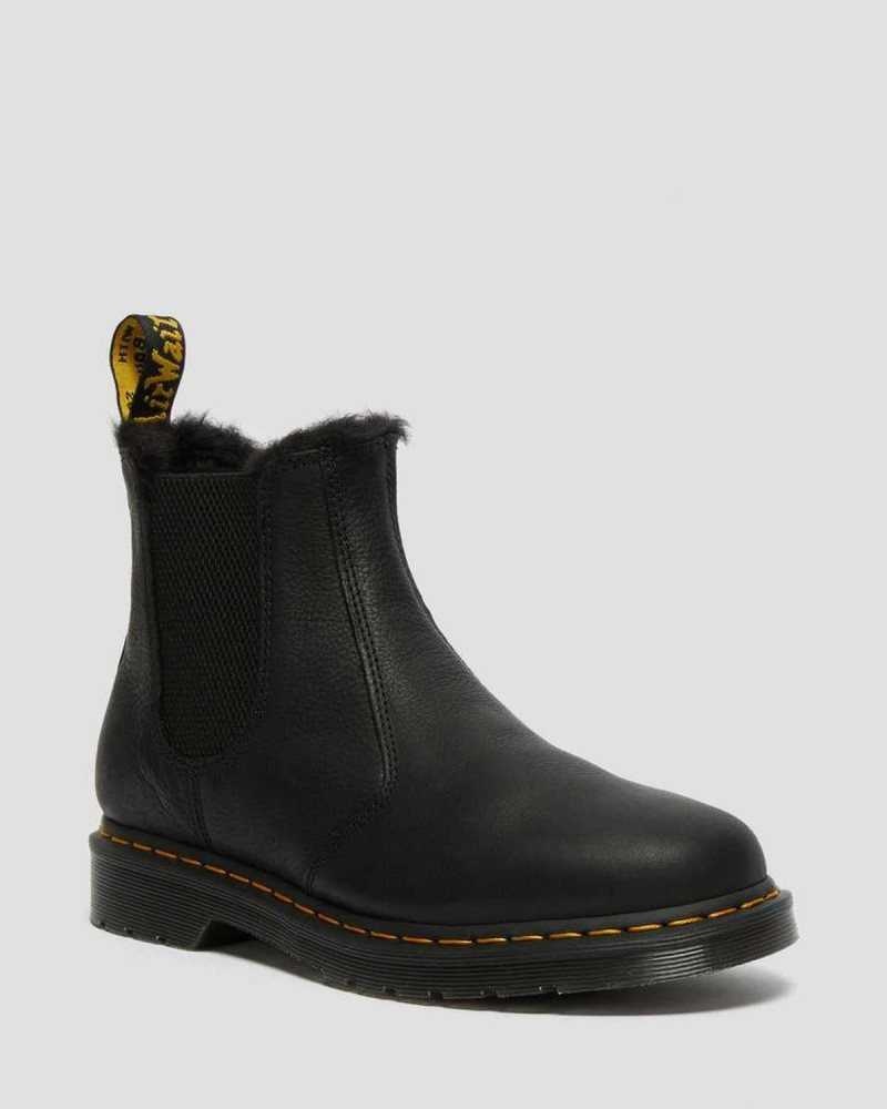 Dr Martens 2976 Faux Fur Forede Chelsea Boots Støvler Herre Svarte | CYQGH7436