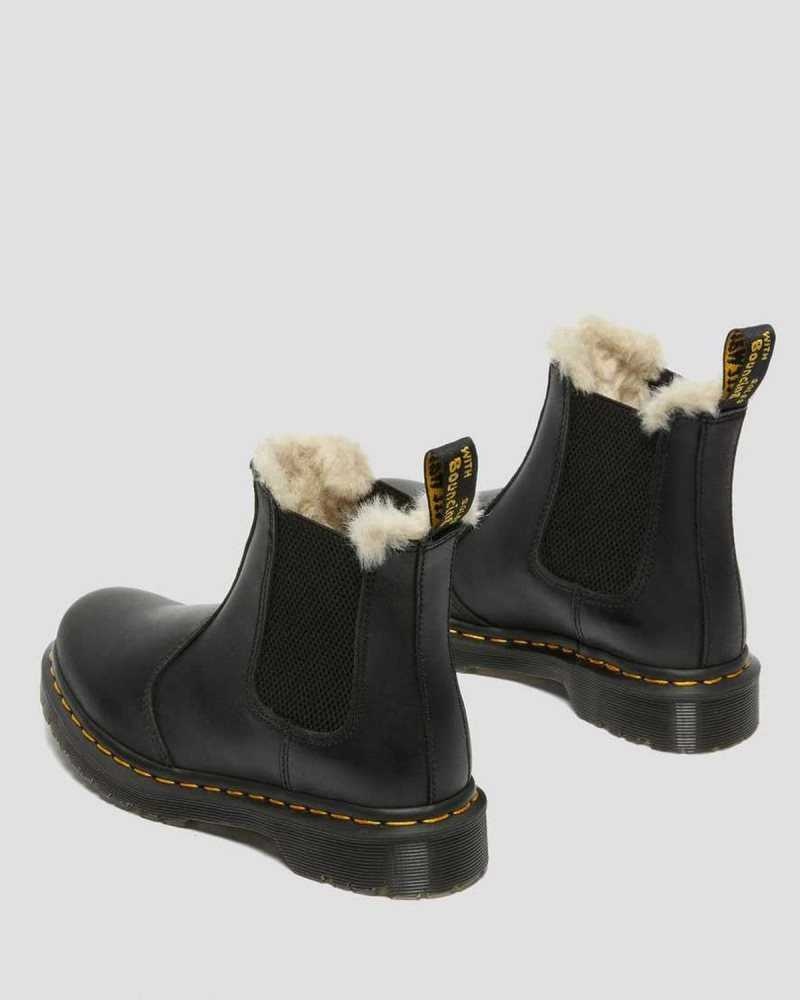 Dr Martens 2976 Faux Fur Forede Chelsea Boots Støvler Dame Svarte | BUQMI0985