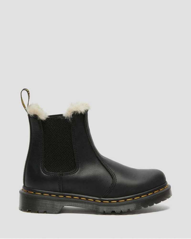 Dr Martens 2976 Faux Fur Forede Chelsea Boots Støvler Dame Svarte | BUQMI0985