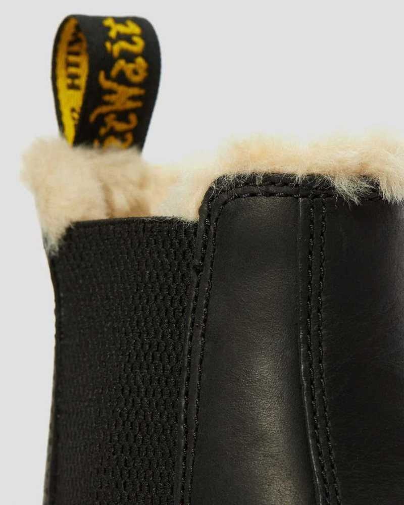 Dr Martens 2976 Faux Fur Forede Chelsea Boots Støvler Dame Svarte | BUQMI0985