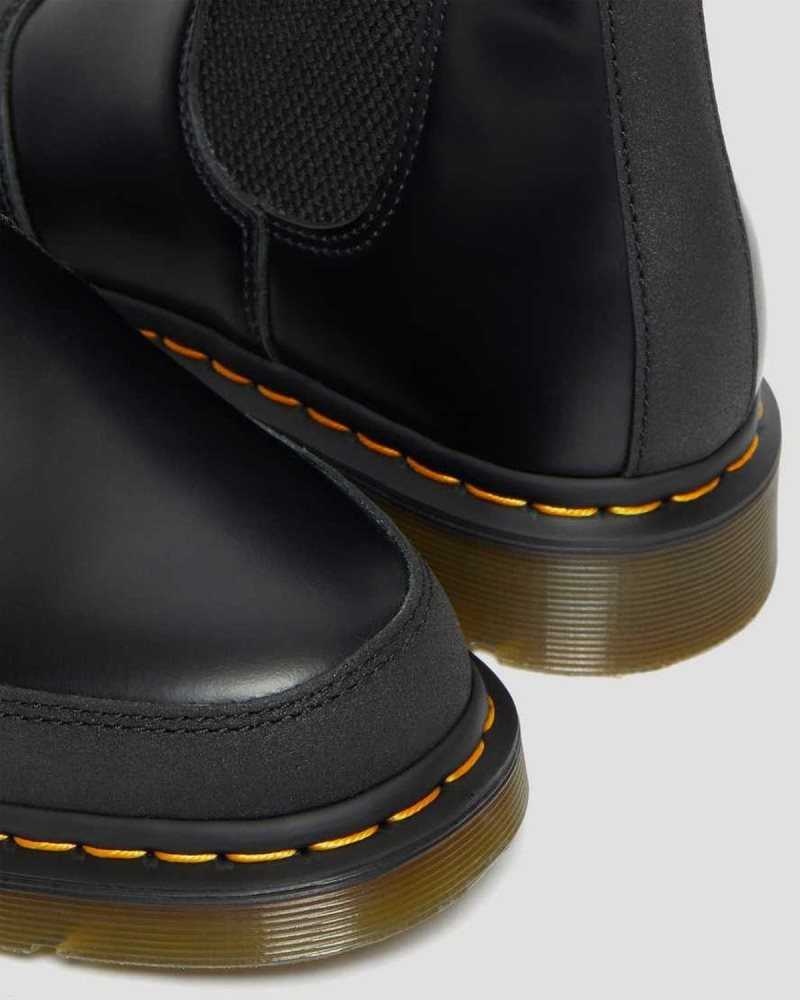 Dr Martens 2976 Guard Panel Lær Chelsea Boots Støvler Herre Svarte | VZGFE4987